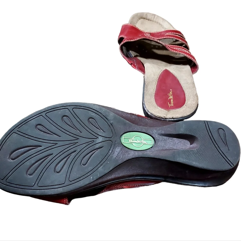 Thom McAn Shoes Sandals 11w Red Footwear Open Toe Comfort. 1.5